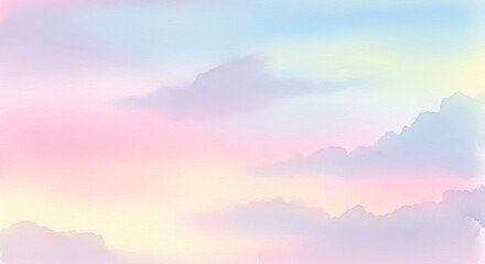 Obraz premium Pastel colored clouds create a dreamy, ethereal sky background.