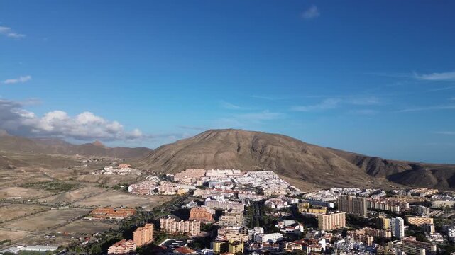 Los Cristianos, Canary Islands, aerial view of the city.
