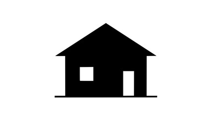 Simple modern house icon for real estate or architecture projects