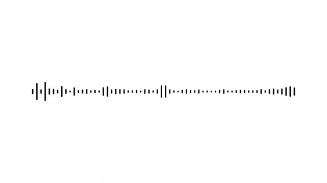 Sound waveform spectrum animation on transparent background