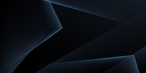 Modern black and blue abstract background. Minimalist. Color gradient. Dark. Geometric shapes. 3D effect. Lines, stripes, triangles.eps10