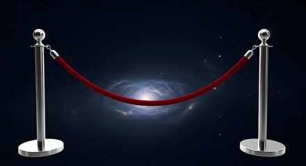 Celestial barrier with galactic backdrop