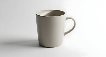Minimalist ceramic mug on a clean white surface