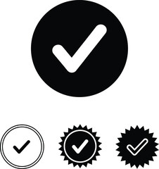 Versatile collection of checkmark icons, symbolizing completion and validation © SABER