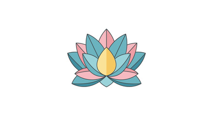 Obraz premium Calming Zen Lotus Flower Illustration - Symbol of Peace, Purity, and Enlightenment