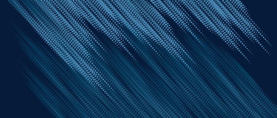 Abstract dark blue background with glowing blue tech dots texture. Modern and futuristic digital data abstract concept. VOL. 5