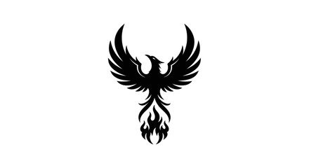 Obraz premium Black phoenix icon isolated on white
