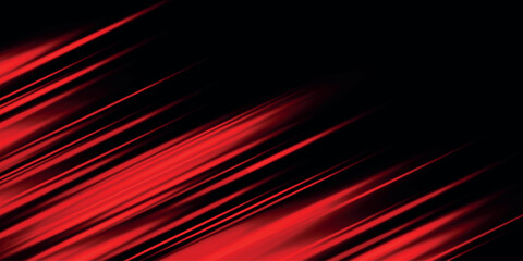 Black abstract background with glowing red neon lines effect. Isolated sun rays light beam concept. Vector illustration VOL. 4