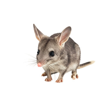 Australian bilby marsupial standing on white background, PNG with alpha channel