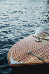 Fototapeta premium wooden boat on the beach, sea, lake water