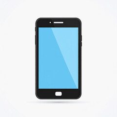 Modern Smartphone with Blue Screen: Realistic 3D Render of a Mobile Device for App Promotion and Technology Concepts