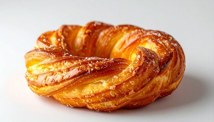 Traditional Fasnacht Carnival Pastry Isolated on White Background with Copy Space