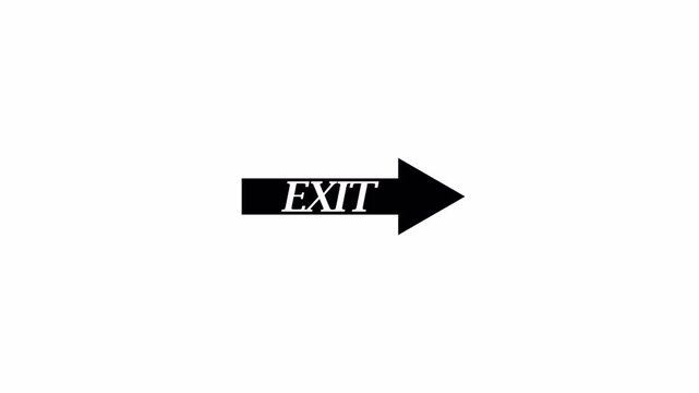 logout exit animation with  exit sign with arrow in transparent background exit animation in 4K animation with alpha channel