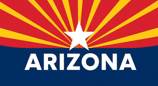 Arizona State Flag Design for Patriotic US Backgrounds and Graphic Projects.
