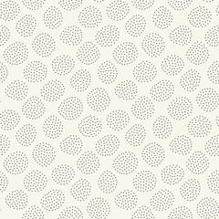 Vector seamless pattern. Free form organic shapes. Stylish smooth elements. Natural dotted rings. Hand made abstract background. Can be used as swatch. Monochrome smooth spotty print.