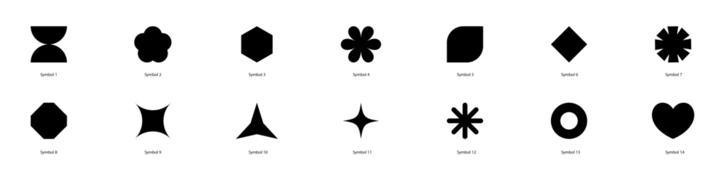 set of shapes symbol for graphic design, poster, banner. illustrator symbols vector collection