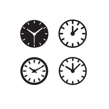 Clock icon set time mockup template vector design illustration.