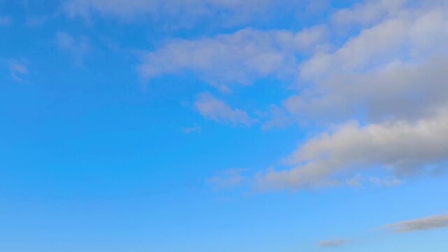 Blue sky with cirrocumulus clouds at twilight