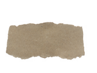 Torn brown paper strip with rough edges