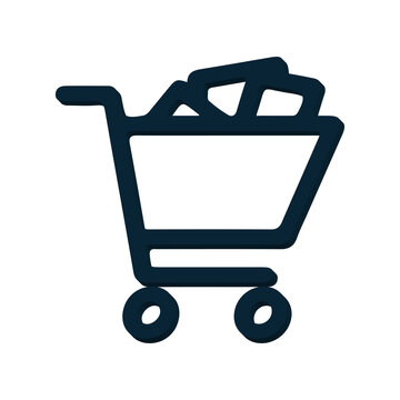 Shopping Cart Icon &ndash; Online Purchase Basket Symbol on White Background