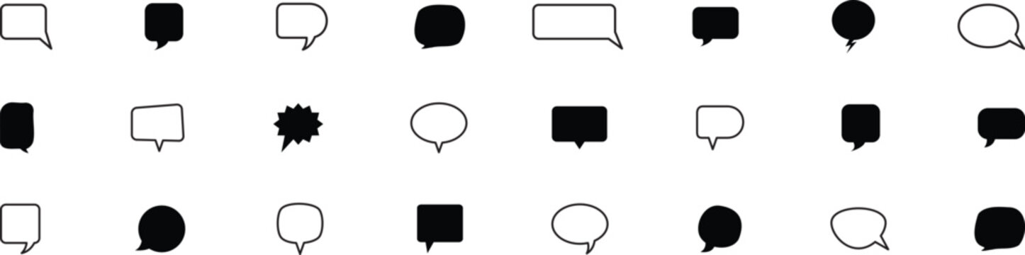  collection. Set of speech bubble. Speech bubble comic Set of speech bubble  speech bubble icons vector set, comic dialog clouds Black speech bubble 