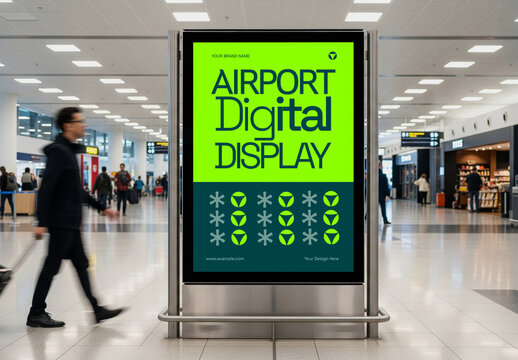 Airport Digital Advertising Display Mockup
