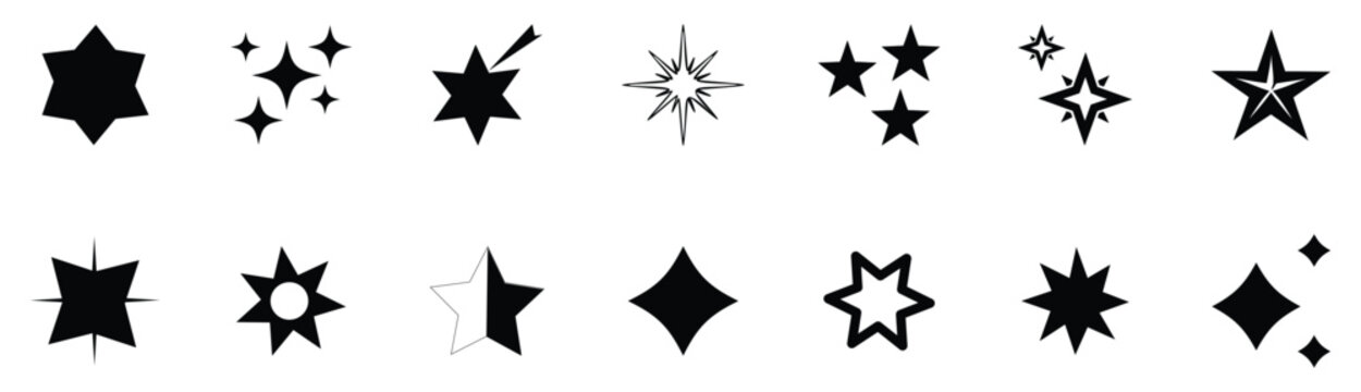 star icon  Shine sparkle icon Vector blink star for logo, sparkle clipart Sparkle vector icons set  Shine symbol illustration. star sign collection.