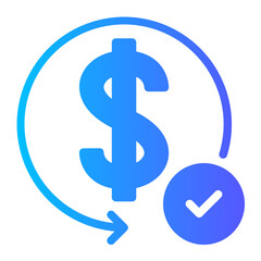 Obraz premium refund gradient icon