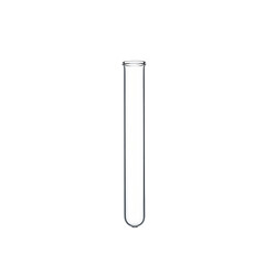 Traditional rounded bottom glass test tube, transparent background for scientific design