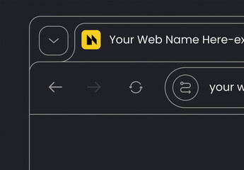 Minimal Wireframe Browser Interface Mockup