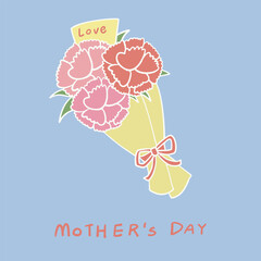 Mother's Day Hand-drawn Carnation Illustration Card Design
