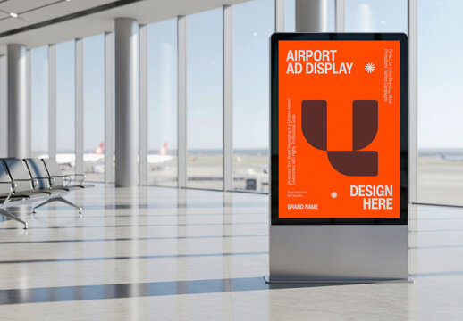 Airport Digital Signage Display Mockup
