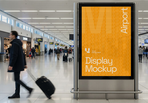Airport Billboard Display Mockup Template