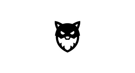 Obraz premium Black Wolf Head Illustration.