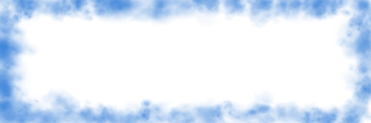 Blue smoke or haze frame, overlay effect, magic fog, vapor. Abstract vector illustration	
