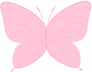 Soft Pink Butterfly Illustration on Black Background