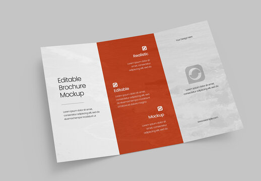 Tri-Folded Brochure Mockup PSD