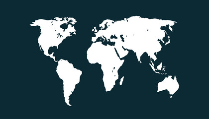 Fototapeta premium World map. Black modern vector map. Silhouette map 