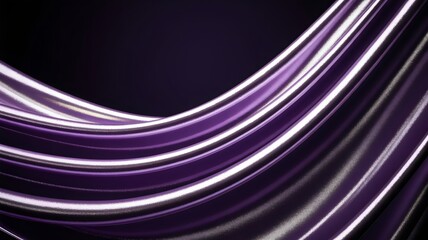 Abstract Purple Flowing Metallic Ribbons