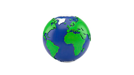 Obraz premium Stylized 3D Globe Illustration