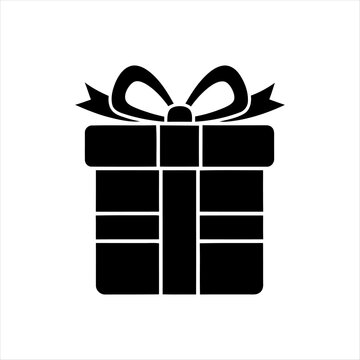 Beautiful black gift box with elegant ribbon