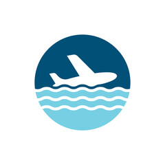 holiday logo design with plane travel