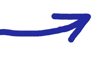 Blue Hand Drawn Right Arrow Direction Icon.