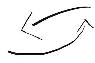 Hand Drawn Curved Arrows Left and Right Sketch.