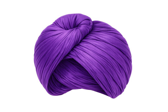 Purple turban headwear with traditional sikh pagri and dastar styling on a transparent background
