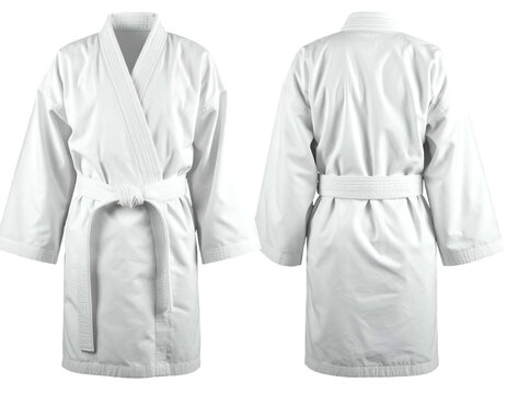 Front and back view of a traditional martial arts uniform
