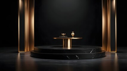 Luxury Dark Podium Stage Background,