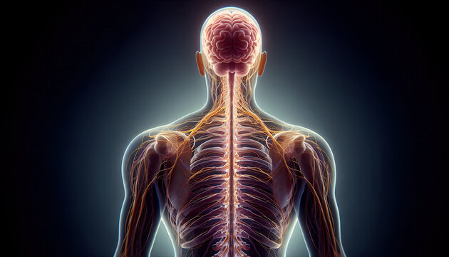 3D illustration of the nervous system