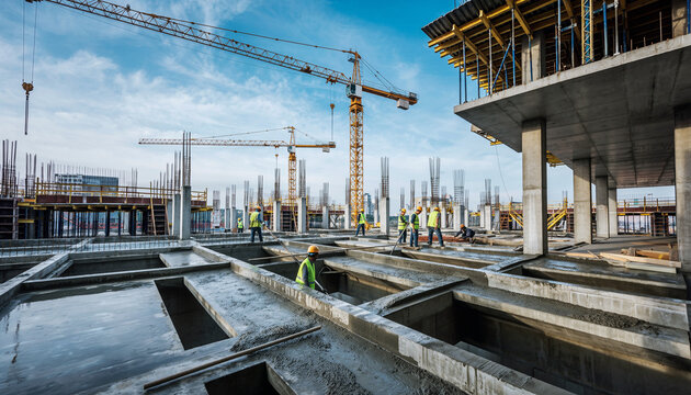 construction site with crane
