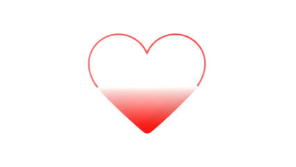 Heart Loading Spinner UI Icon Red Pink Gradient Isolated on Transparent Background PNG

